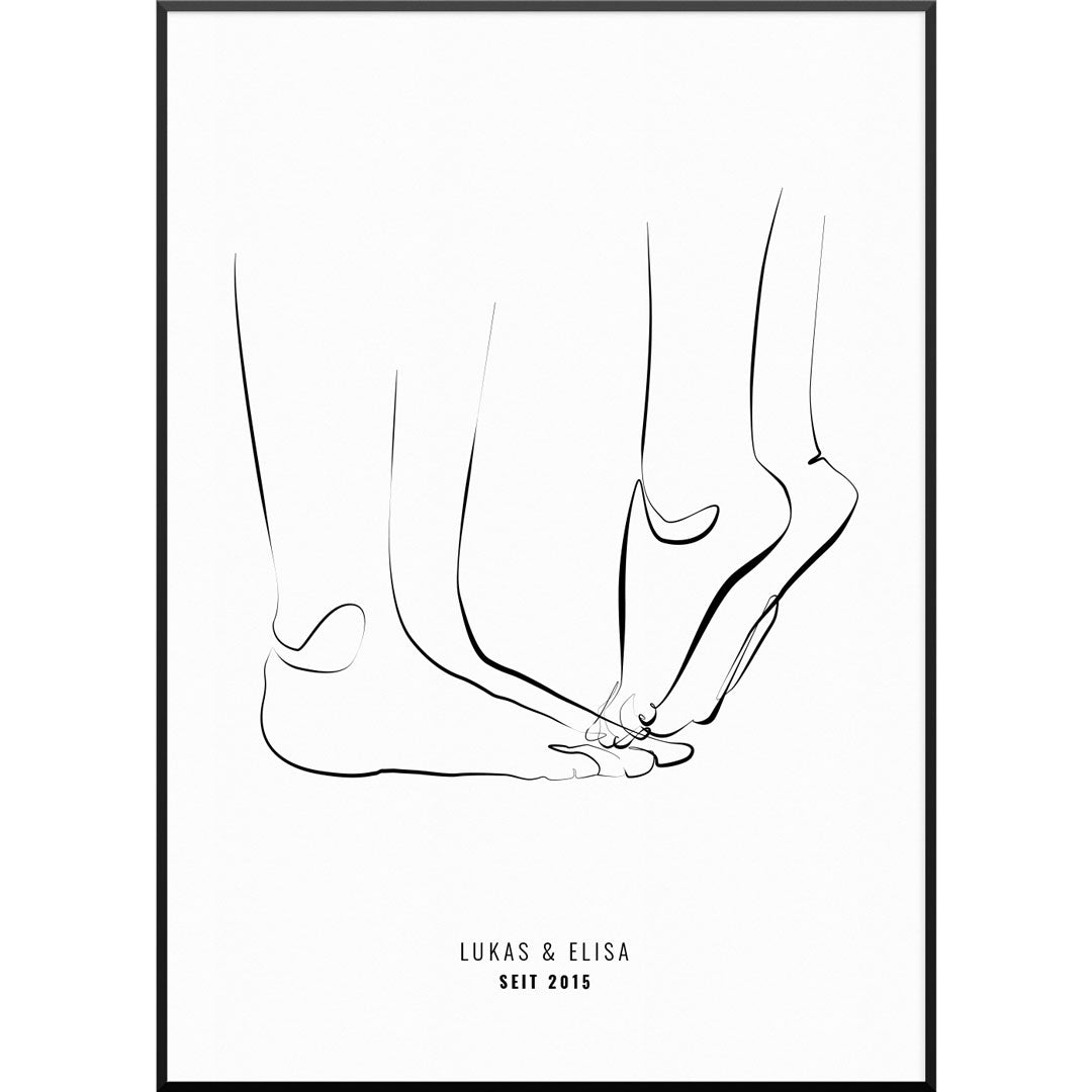 tiptoe line art poster geschenk freundin