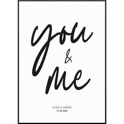 you and me poster personalisierte poster mit text